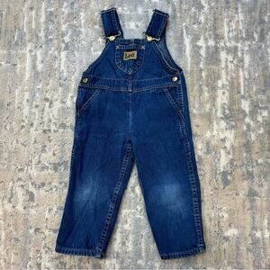 Vintage 1970 Lee Kids Blue Denim Overalls 2T